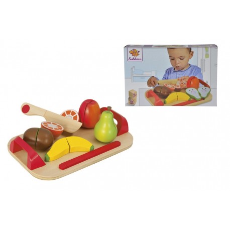 TABLA MADERA CORTE FRUTAS 12 PZAS