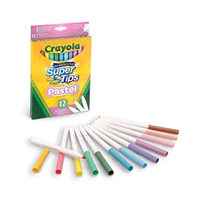 12 ROTULADORES SÚPER PUNTA LAVABLES COLORES PASTEL