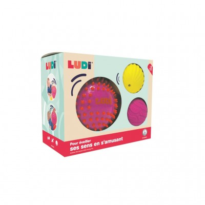 Pelota sensorial bicolor rosa/amarillo