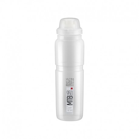 BIDON ELITE FLY MTB TRANSPARENTE LOGO GRIS 950 ml
