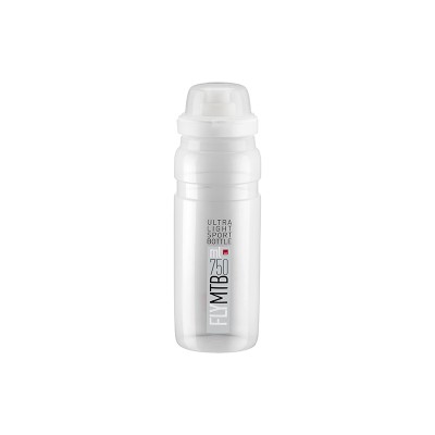 BIDON ELITE FLY MTB TRANSPARENTE LOGO GRIS 750 ml