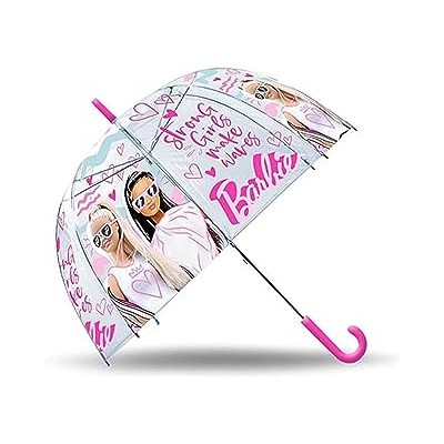PARAGUAS TRANSPARENTE CAMPANA 46CM BARBIE (6x4)
