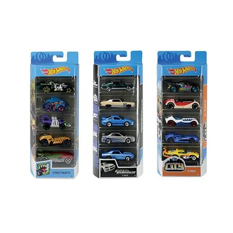 Pack 5 vehículos Hot Wheels