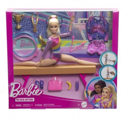 MUÑECA BARBIE TU PUEDES SER GIMMASTICA RUBIA