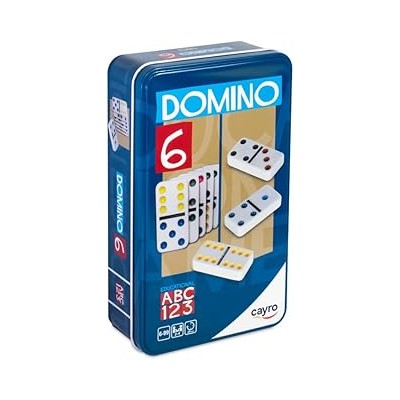 DOMINO METAL BOX / DOBLE 6 PUNTOS COLOR