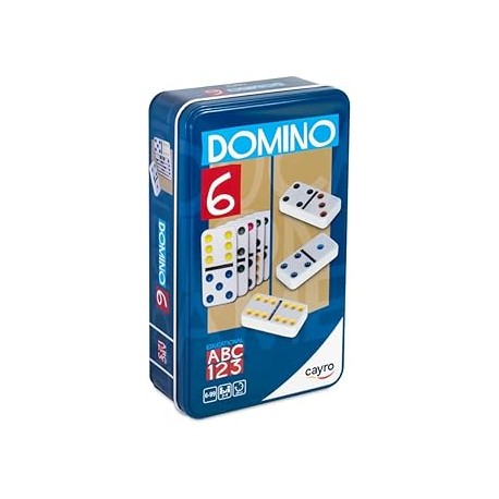 DOMINO METAL BOX / DOBLE 6 PUNTOS COLOR