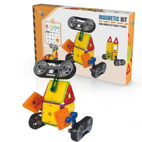 Magnetic kit obra robots 51 piezas tachan