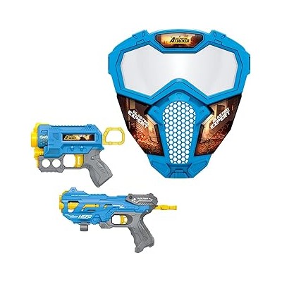 PACK 2 PISTOLAS BLASTER,MASCARA Y 12 DARDOS T01032