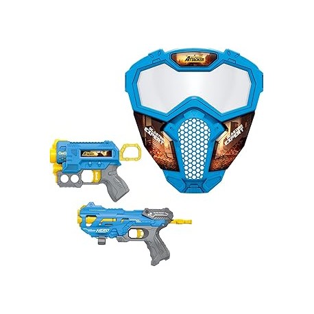PACK 2 PISTOLAS BLASTER,MASCARA Y 12 DARDOS T01032