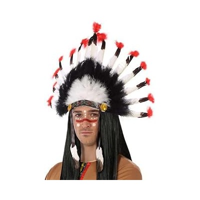 B/SOL. PENACHO PLUMAS INDIO BLANCO/NEGRO