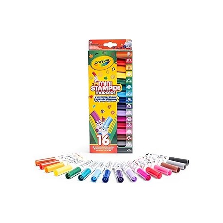 16 MINI ROTULADORES ESTAMPADORES LAVABLES