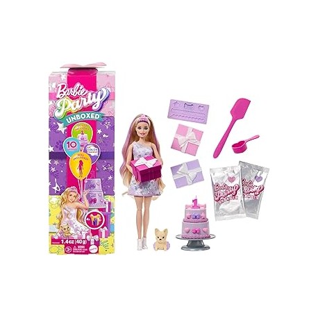 BARBIE PARTY REVEAL MUQECA MORADA JFG70 MATTEL