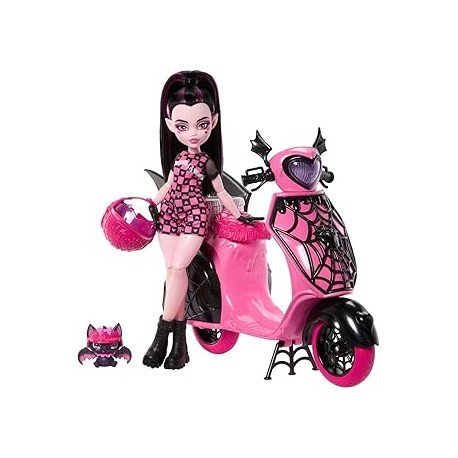 MUÑECA MONSTER HIGH DRACULAURA Y SU SCOOTER JDR61 MATTEL