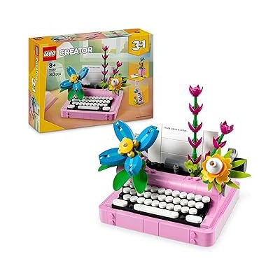 Máquina de Escribir con Flores