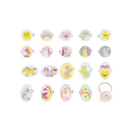UNICORNIO - 20 ANILLOS AJUSTABLES